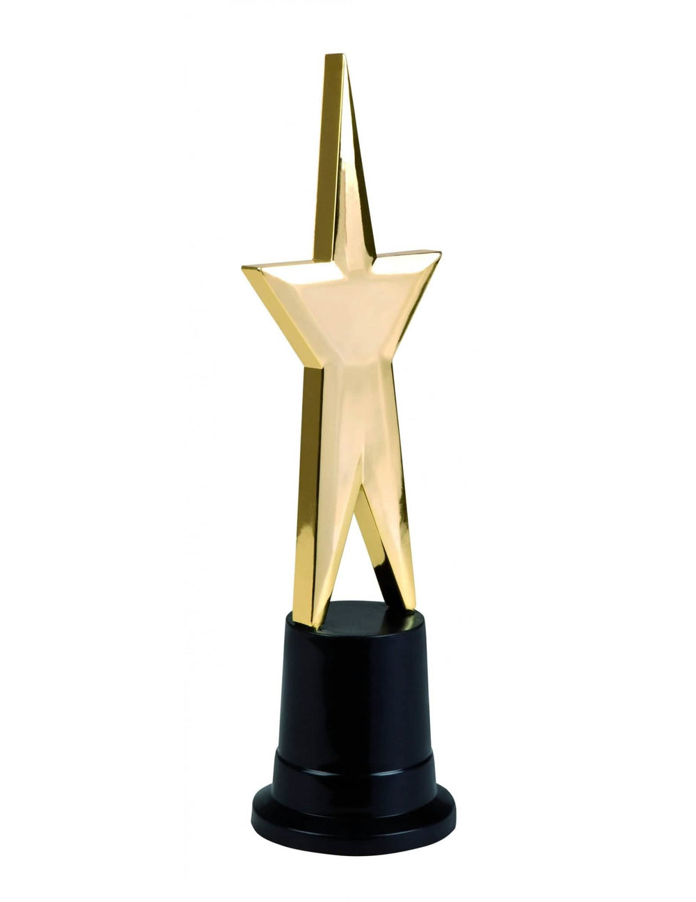 Decoración estatuilla estrella VIP dorada con base negra