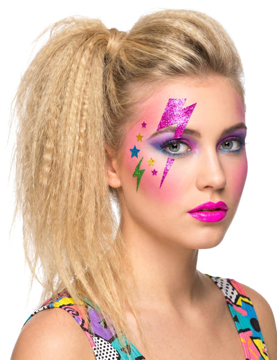 Pegatinas faciales multicolores con purpurina