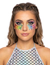 Adhesivos de strass con forma de corazones arcoíris