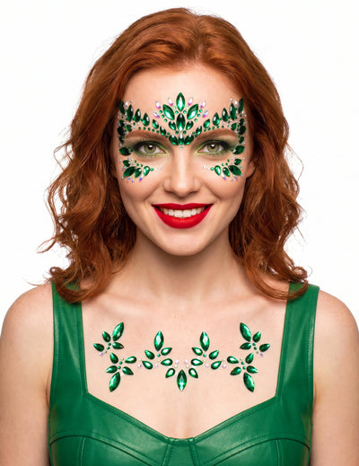 Pegatinas adhesivas verdes de rostro y cuerpo