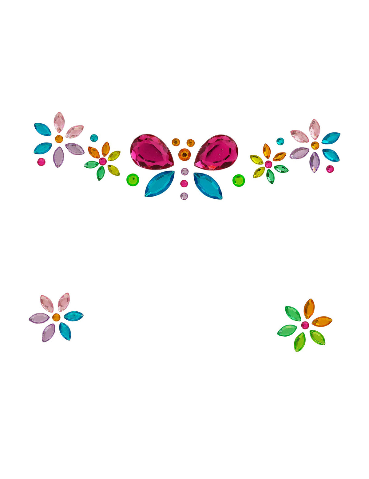 Adhesivos de strass con forma de mariposa y flores