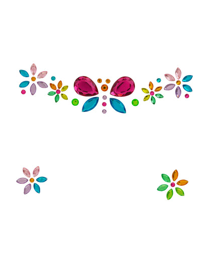 Adhesivos de strass con forma de mariposa y flores