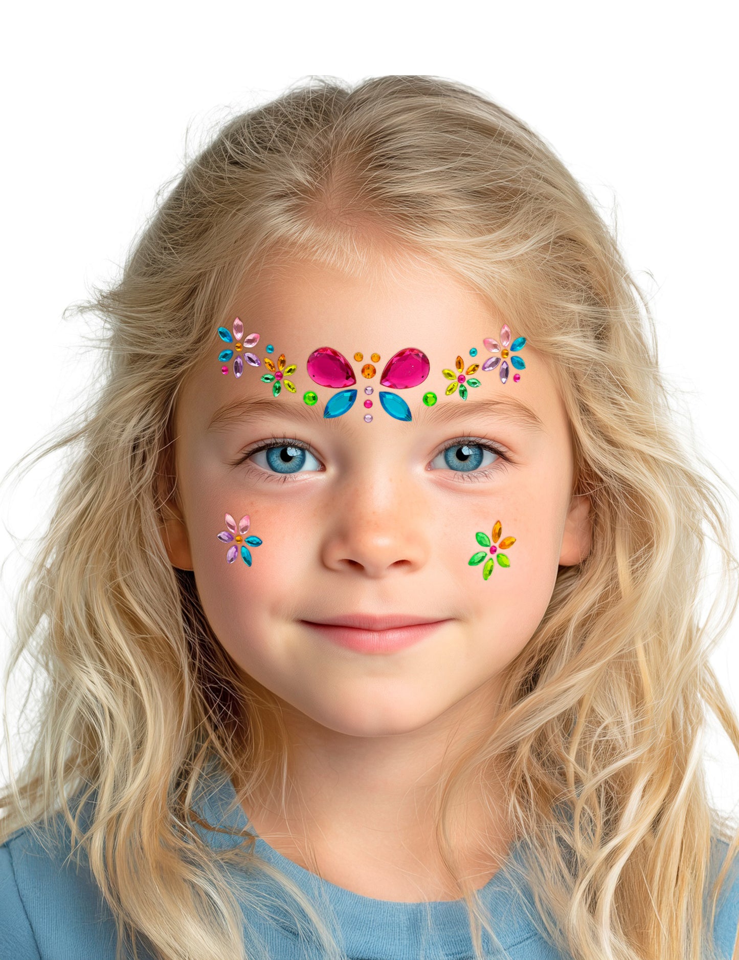 Adhesivos de strass con forma de mariposa y flores