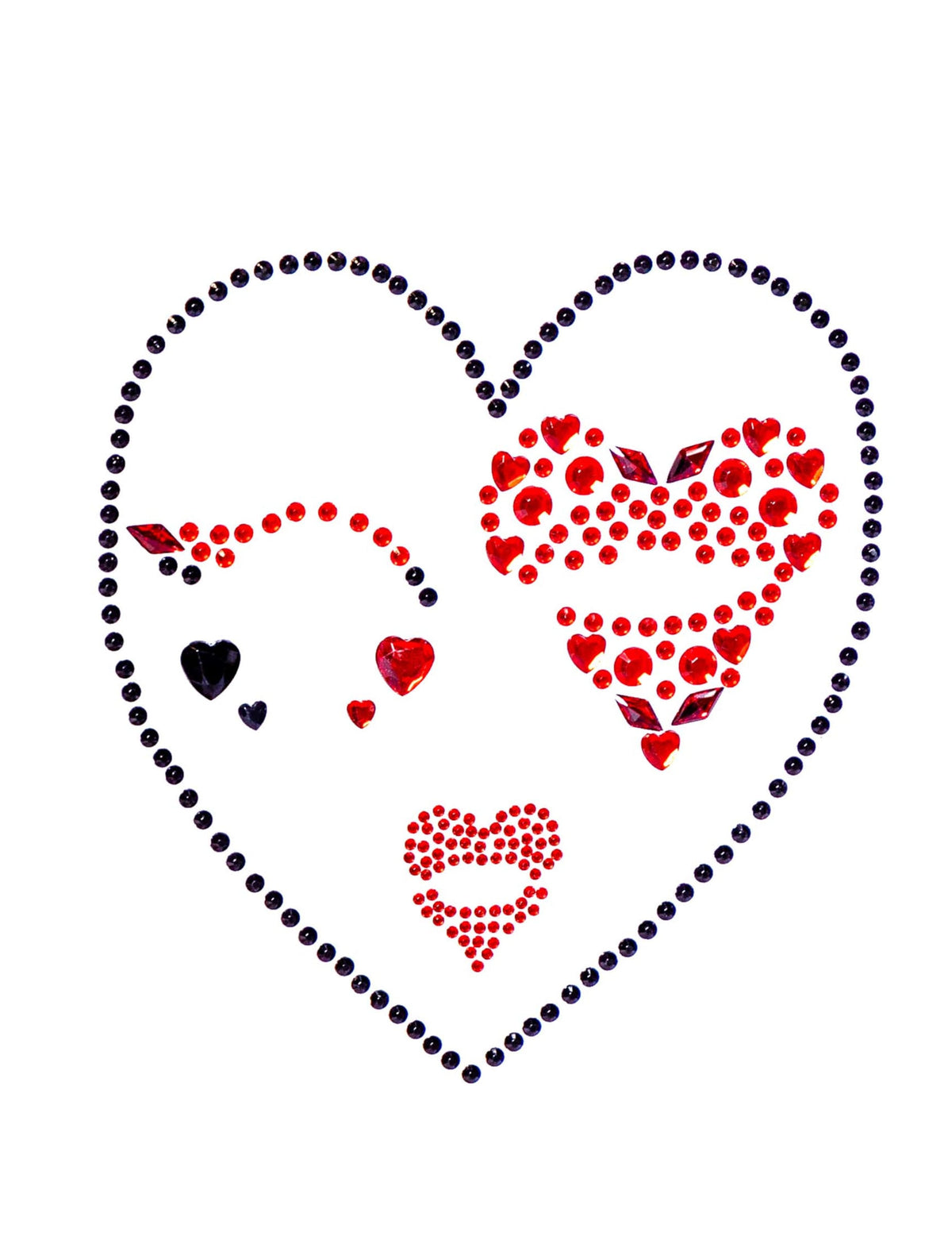 Reina de corazones adhesivo strass cara y cuerpo
