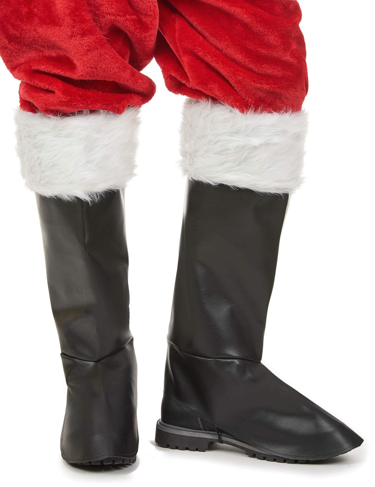 Cubrebotas de lujo de papá noel para adulto negras con piel sintética