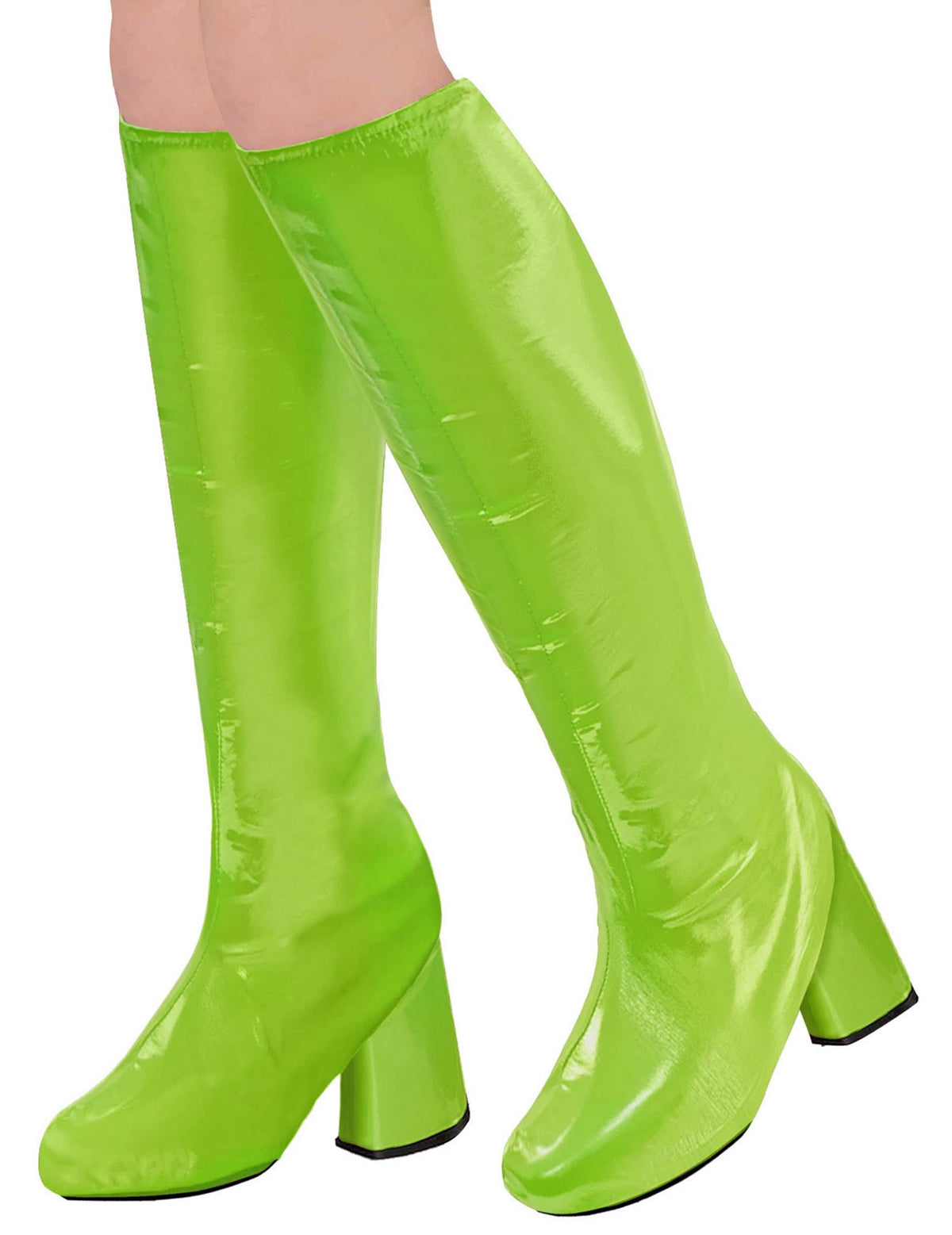 Sobrecubrezapatillas retro de los años 60 para mujer verdes barnizadas