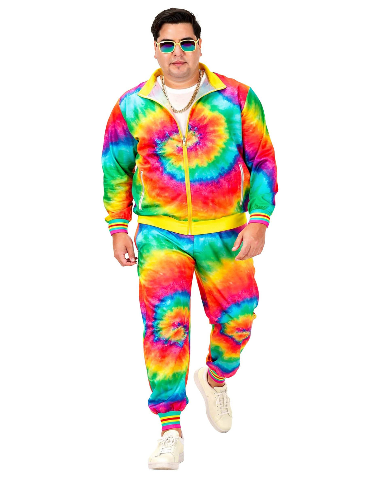 Survêtement Tie and Dye fluo pour adulte multicolore grande taille