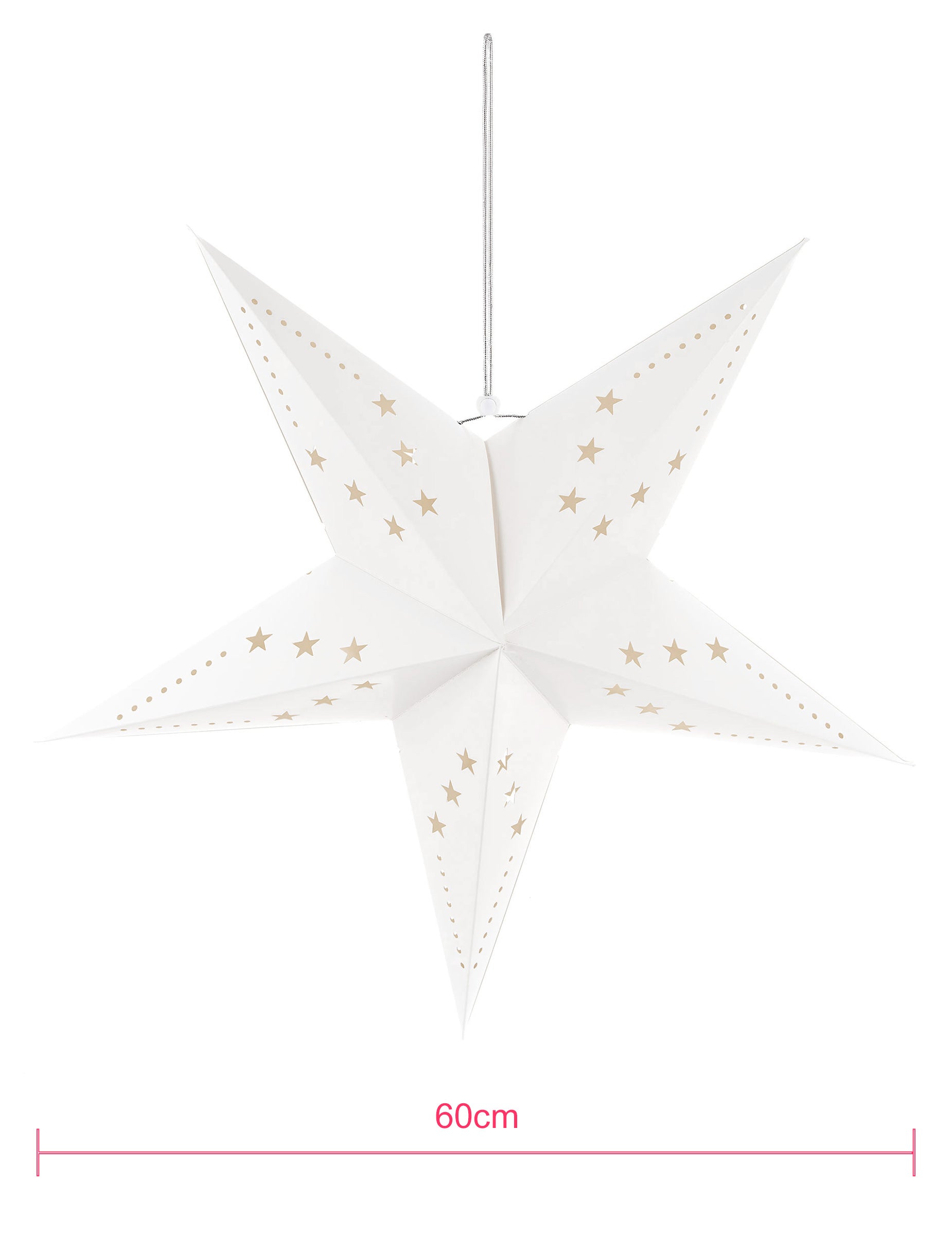 Vue de face de la suspension étoile pour décoration de fête
