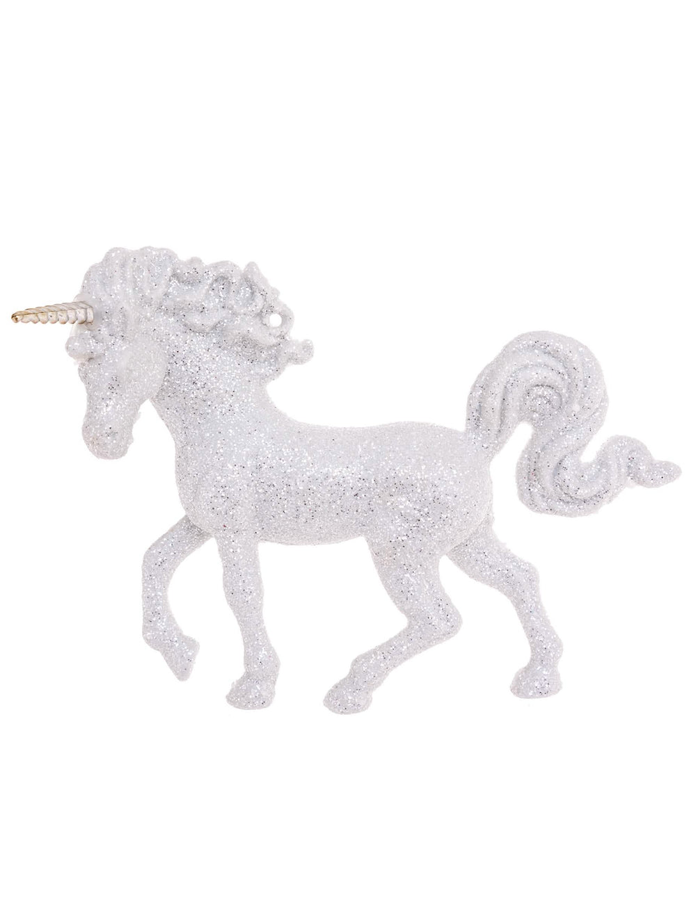 Suspension licorne pailletée pour décoration blanche et argentée
