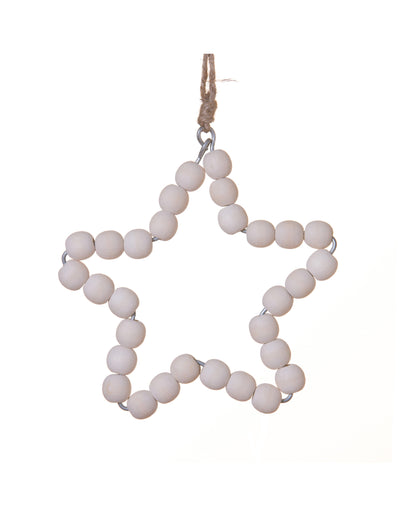 Suspension étoile pour décoration en perles blanches