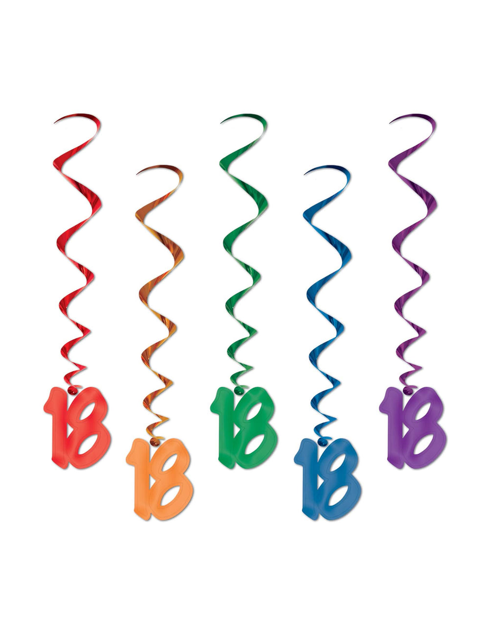 5 Suspensiones en espiral 18 años para cumpleaños multicolores