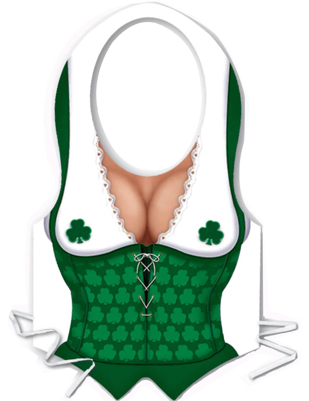 Delantal mujer irlandesa de San Patricio para mujer verde con motivos de tréboles