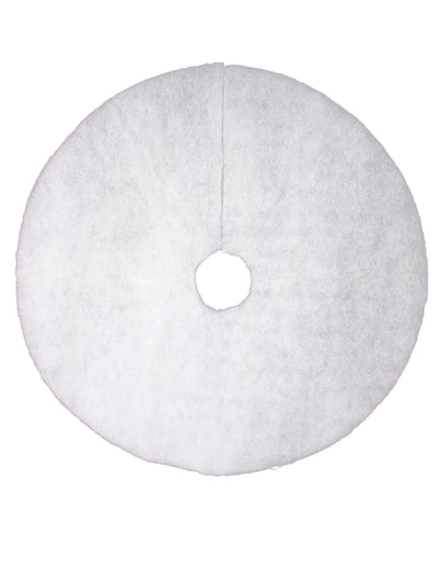 Tapis de sapin neige pailleté pour décoration de Noël blanc rond
