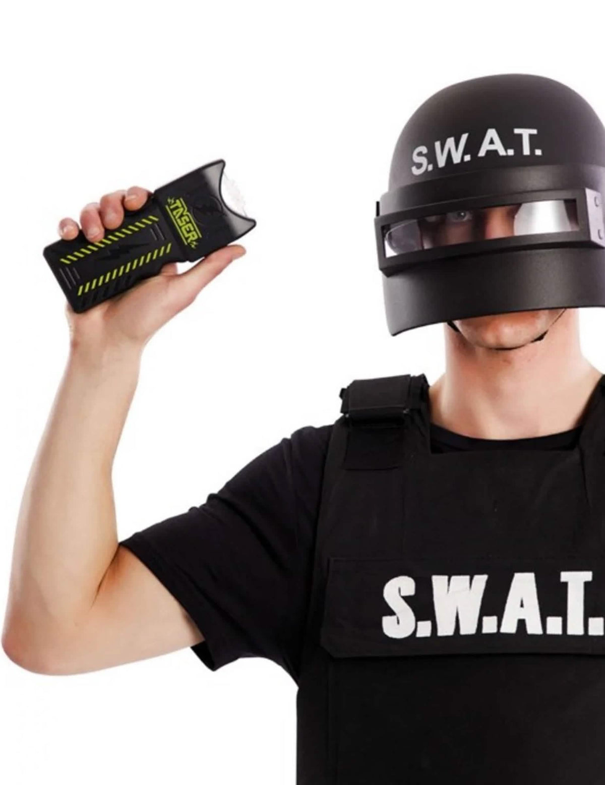 Taser de SWAT falso para adulto negro y amarillo