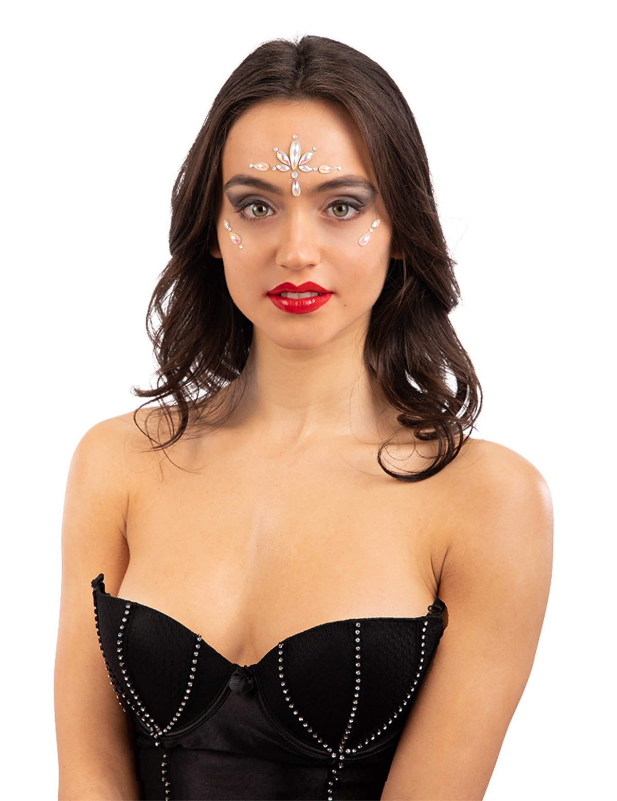 Tatuajes adhesivos de cristal fosforescentes para mujer con reflejos iridiscentes