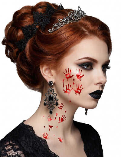 Tatuajes de manos ensangrentadas brillantes para adulto