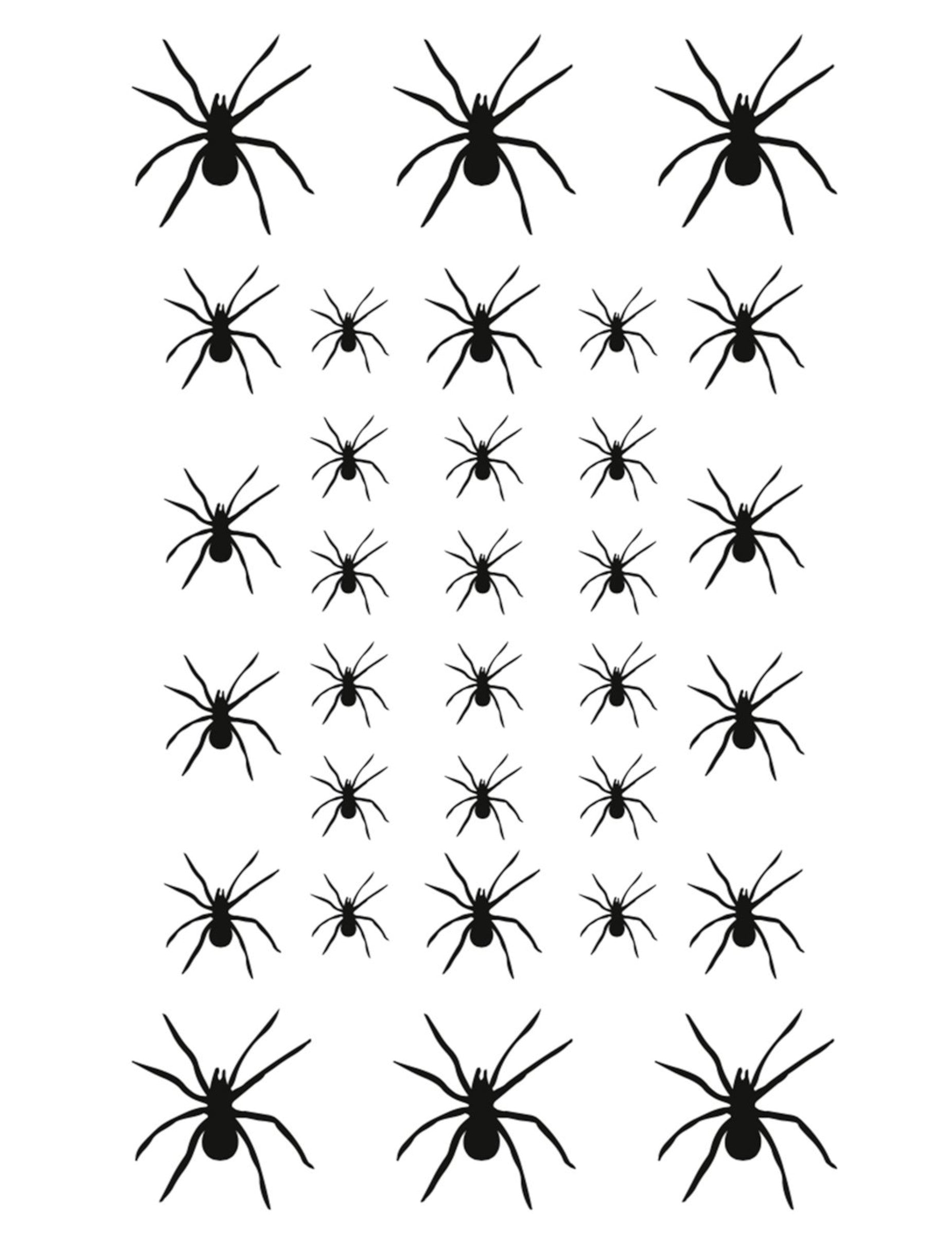 Planche de motifs des tatouages temporaires 32 araignées adulte