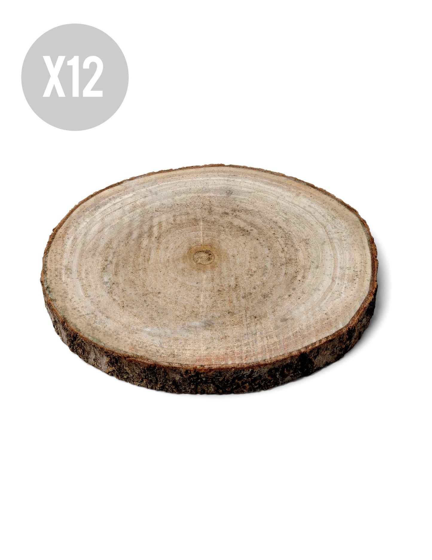 12 rodajas de madera natural de 13 a 17 cm