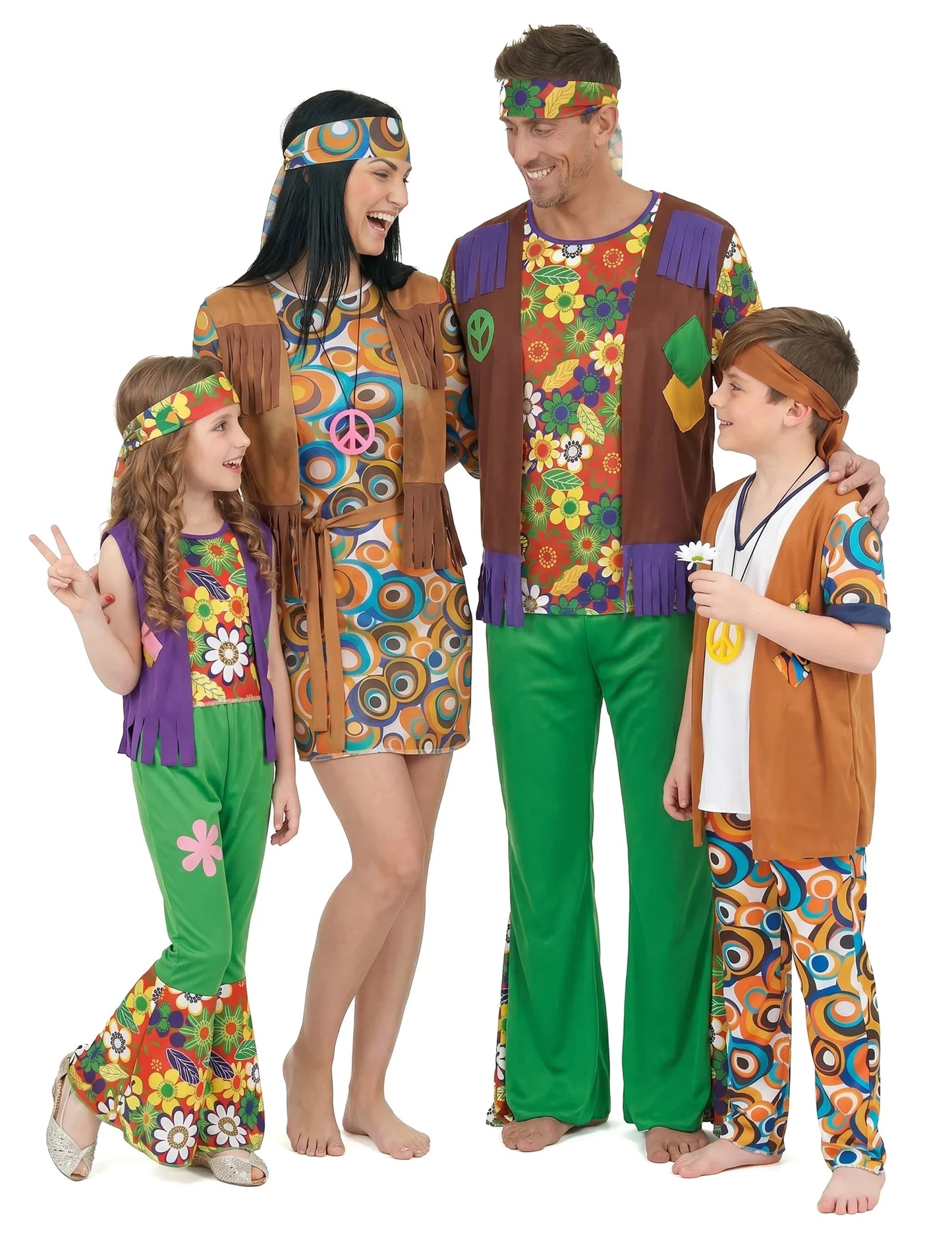 Disfraz de familia hippie