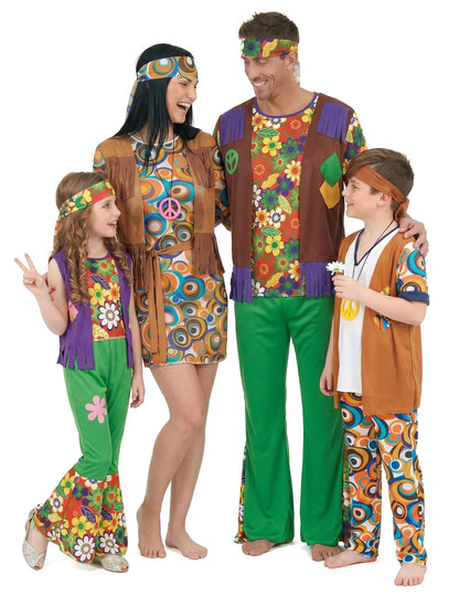 Disfraz de familia hippie