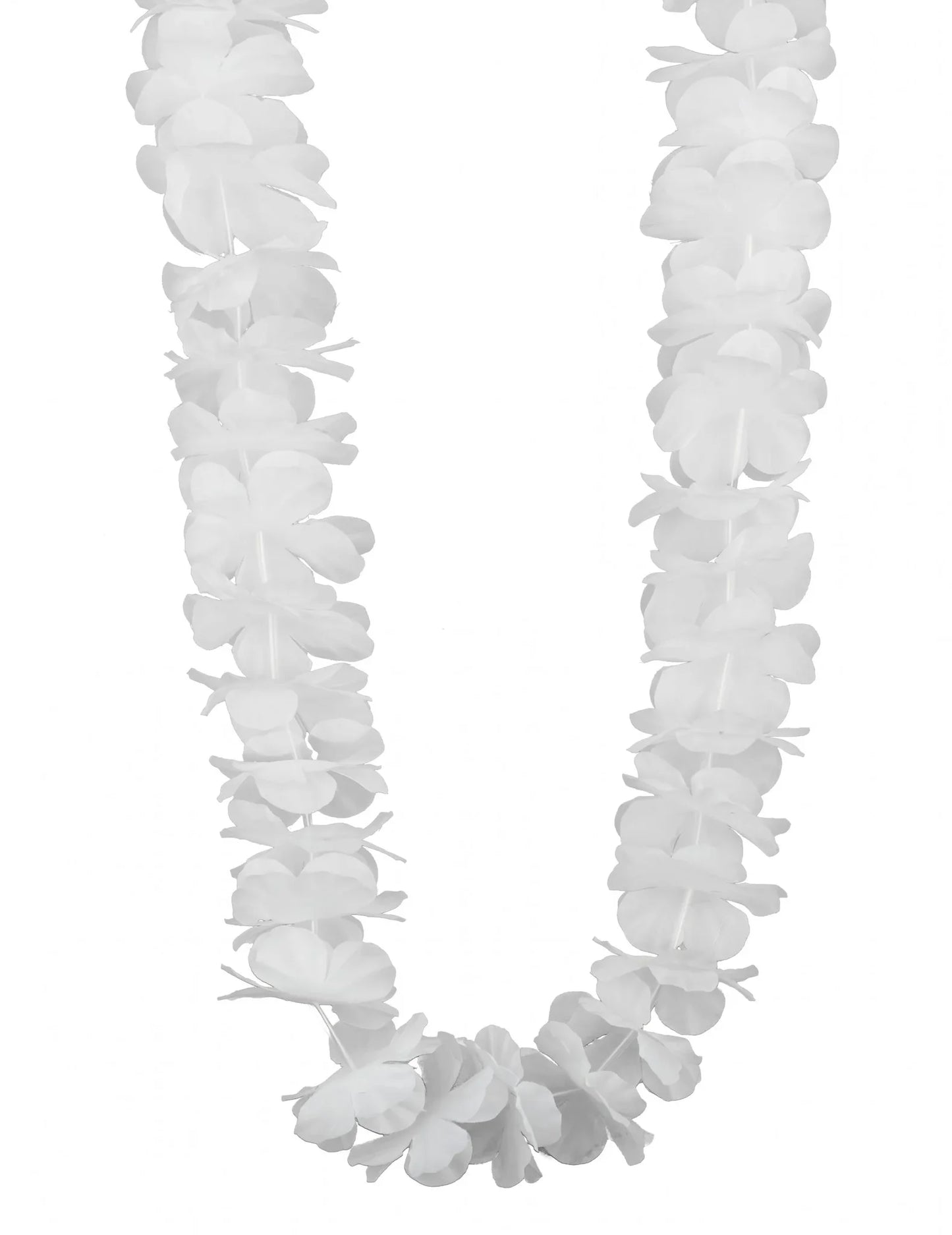 12 collares hawaianos blancos