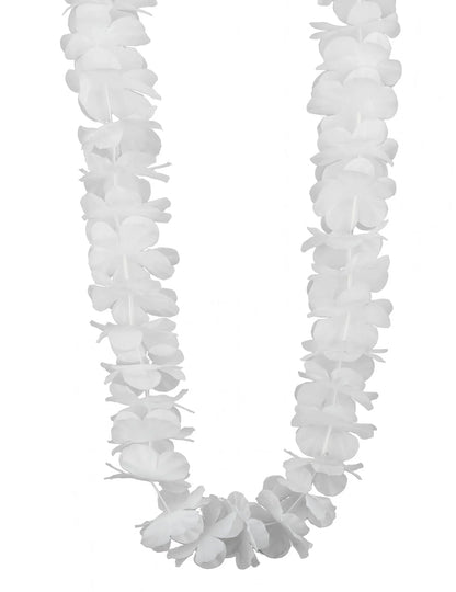 12 collares hawaianos blancos