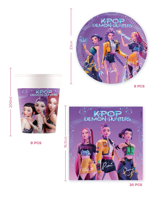 Kit de vajilla desechable K-pop Demon Hunters™