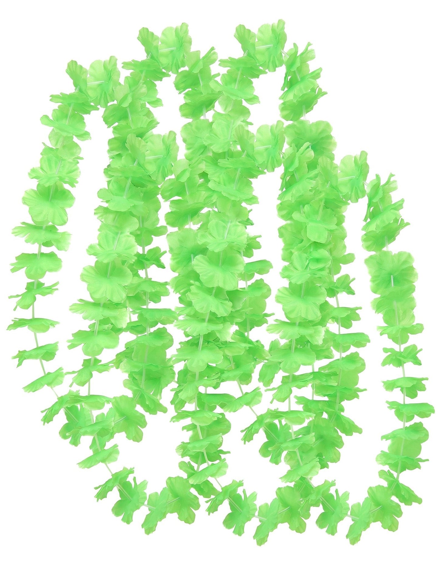 12 collares hawaianos verdes para adulto