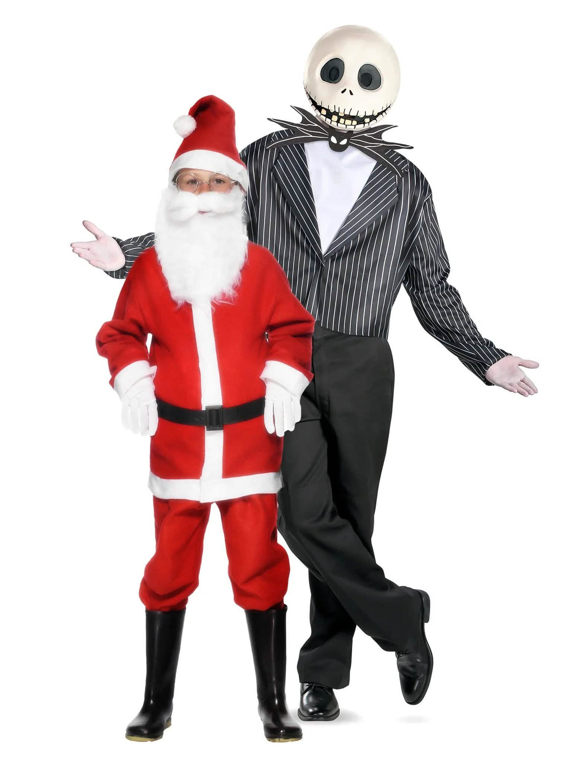 Disfraz de Jack Skeleton™ y Papá Noel padres e hijo
