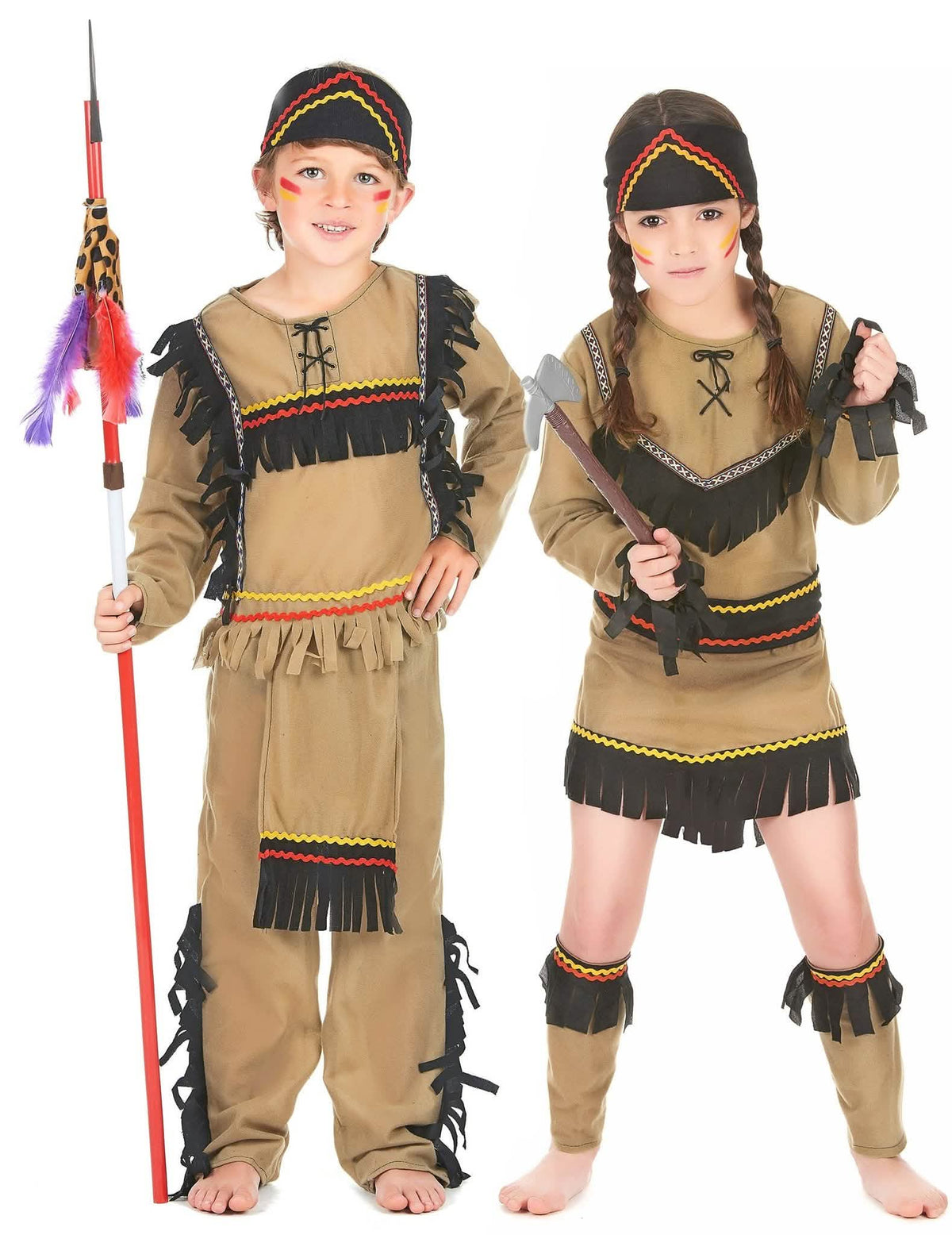 Disfraz infantil de pareja de indios
