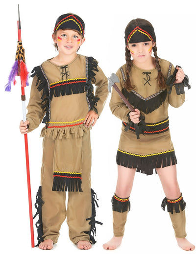 Disfraz infantil de pareja de indios