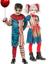 Disfraz de pareja de payasos coloridos para niños para Halloween