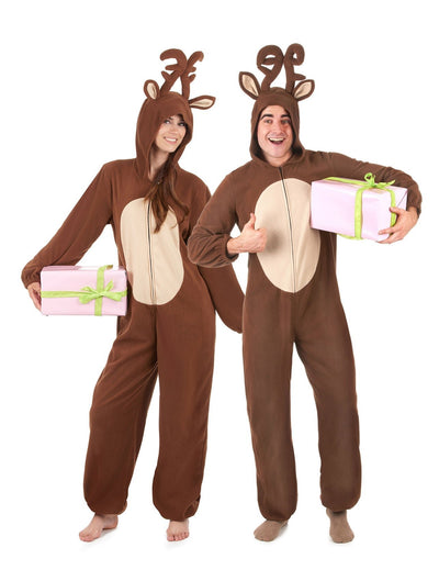 Disfraz de pareja reno de Navidad adulto