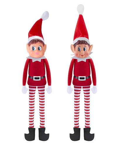 Dúo de elfos navideños Elvie y Elfie