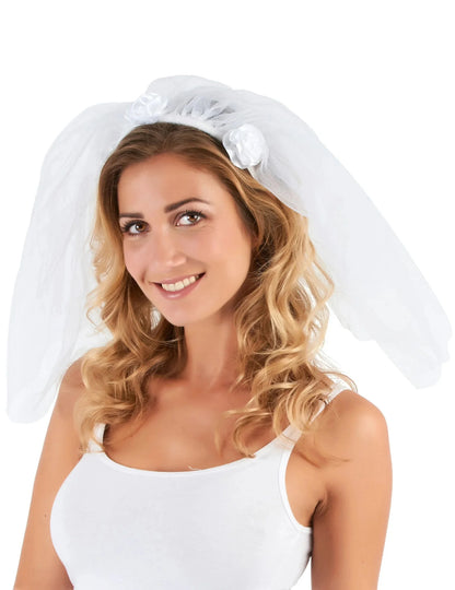 Set de accesorios banda y velo de novia mujer