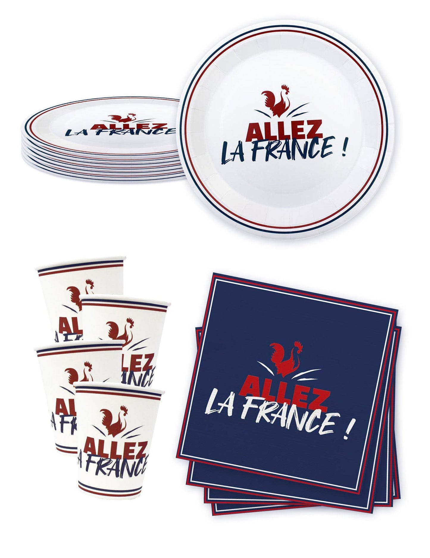Kit de vajilla desechable Allez la France