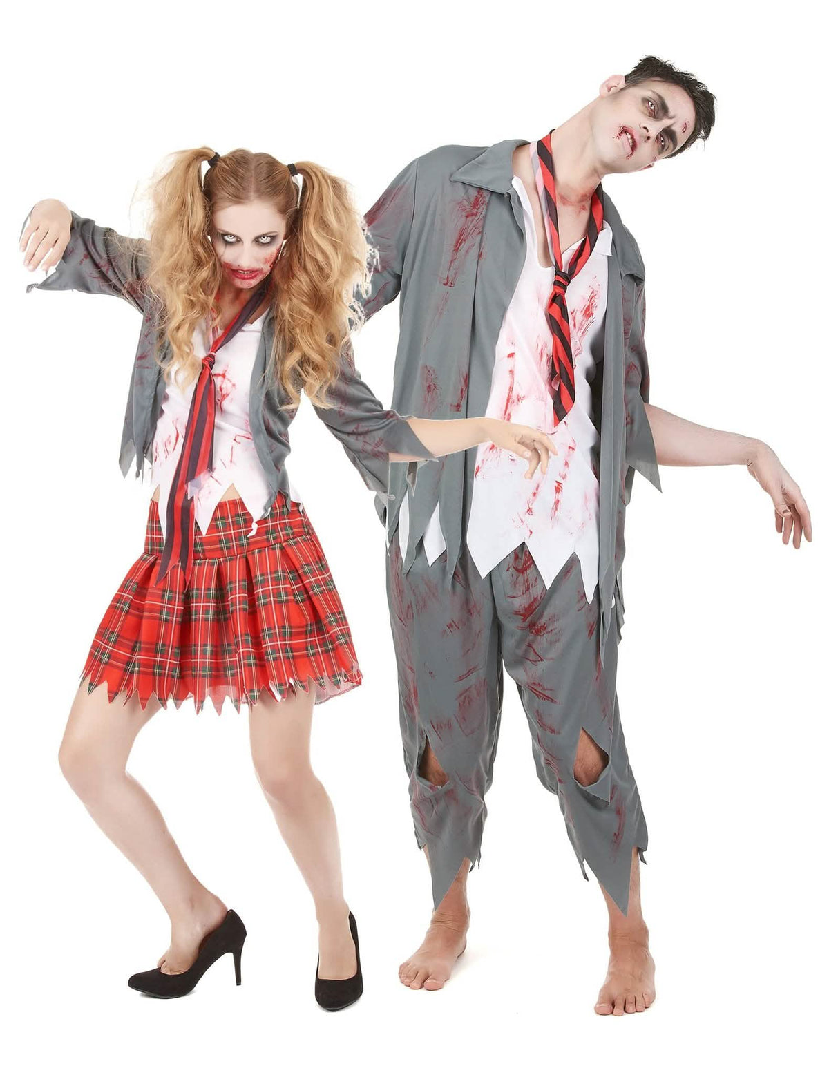 Disfraz de pareja zombie terroríficos Halloween