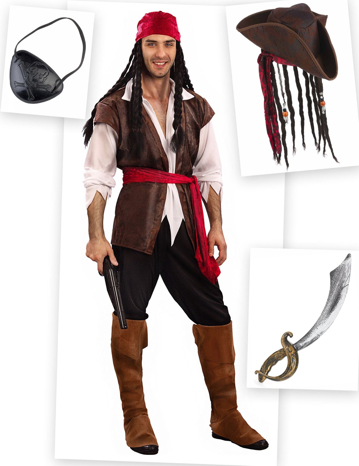 Kit Disfraz pirata hombre