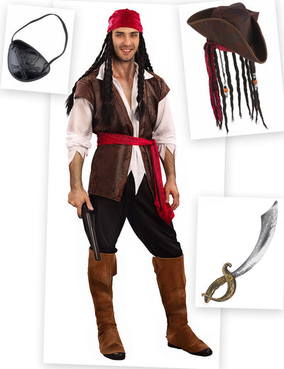 Kit Disfraz pirata hombre