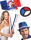 Kit de aficionado azul, blanco y rojo
