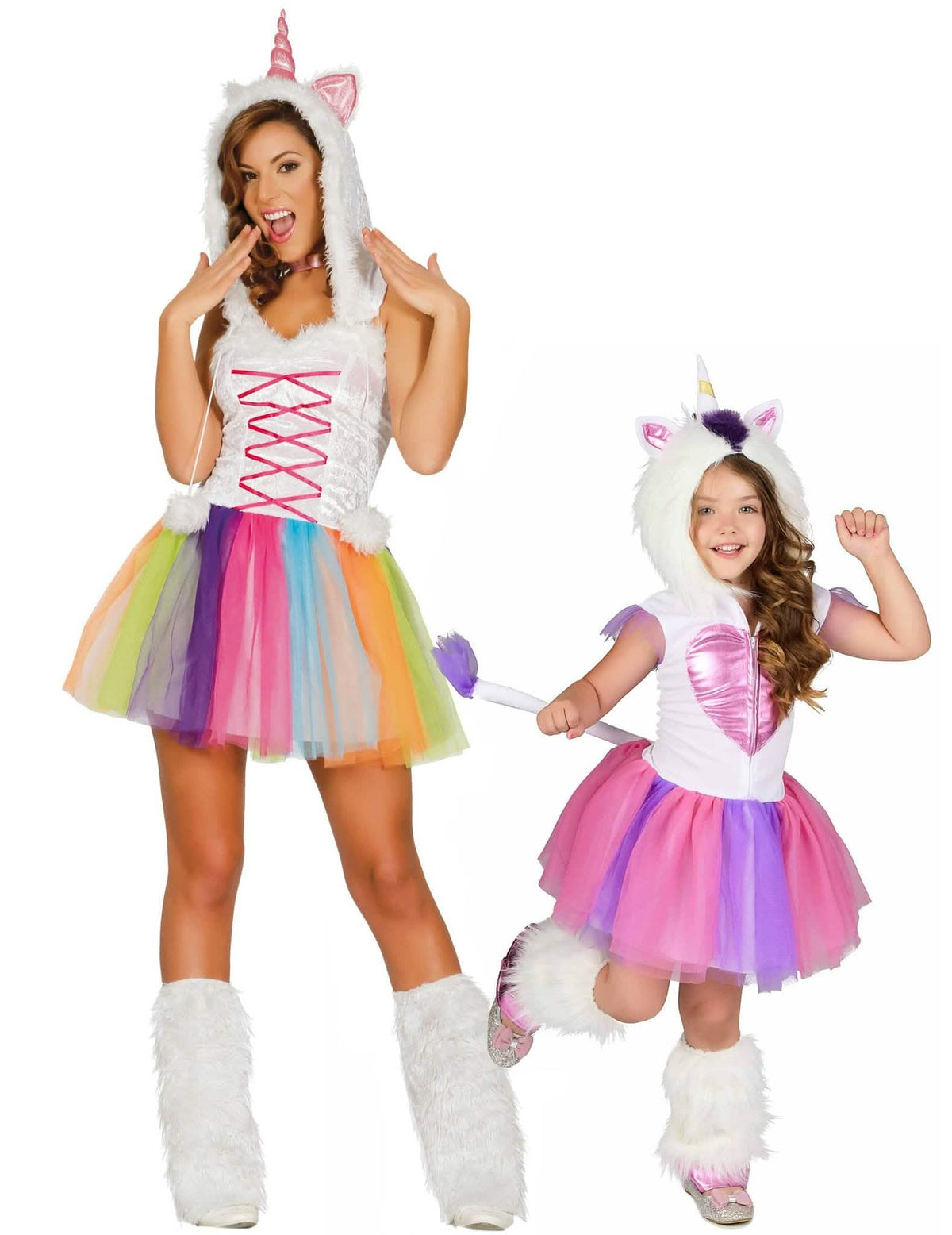 Disfraz de pareja unicornio - madre e hija