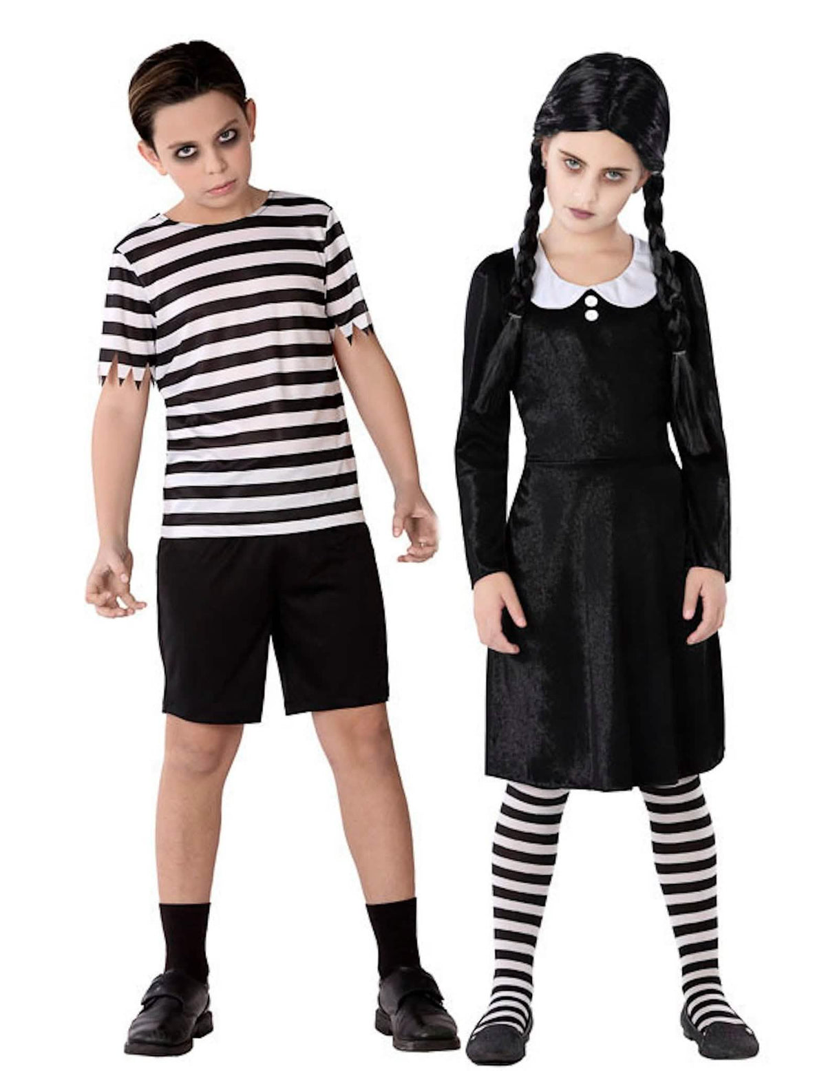 Disfraz pareja niños familia gótica