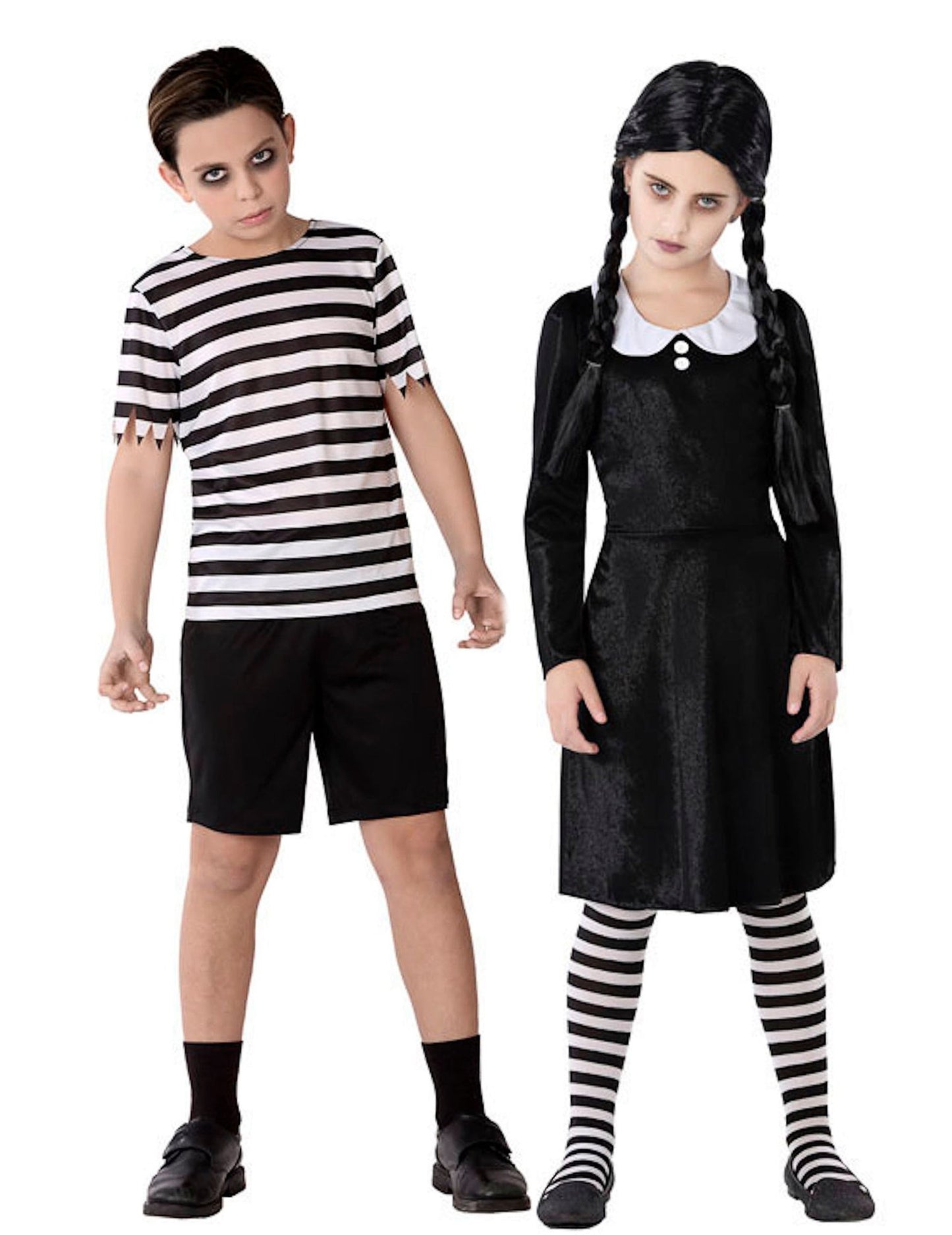 Disfraz pareja niños familia gótica