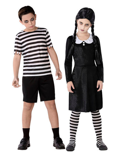 Disfraz pareja niños familia gótica