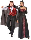 Disfraz de pareja vampiros terroríficos rojo Halloween adulto