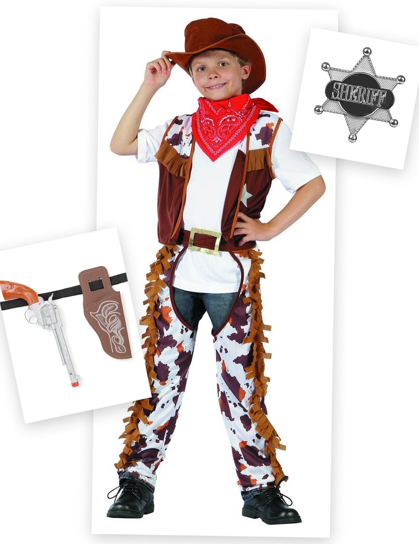Kit disfraz cowboy niño con accesorios
