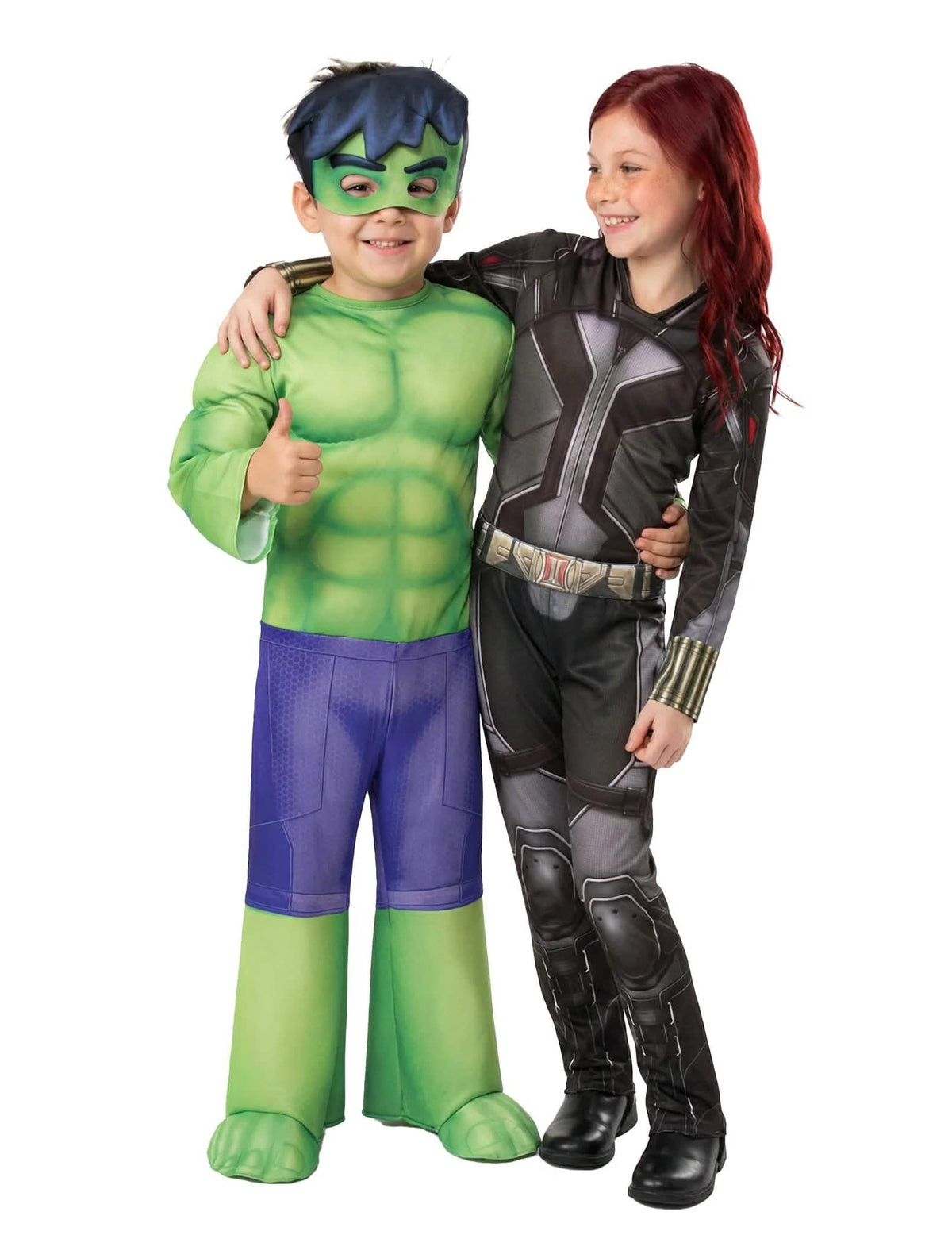 Disfraz de pareja Black Widow™ y Hulk™ para niños