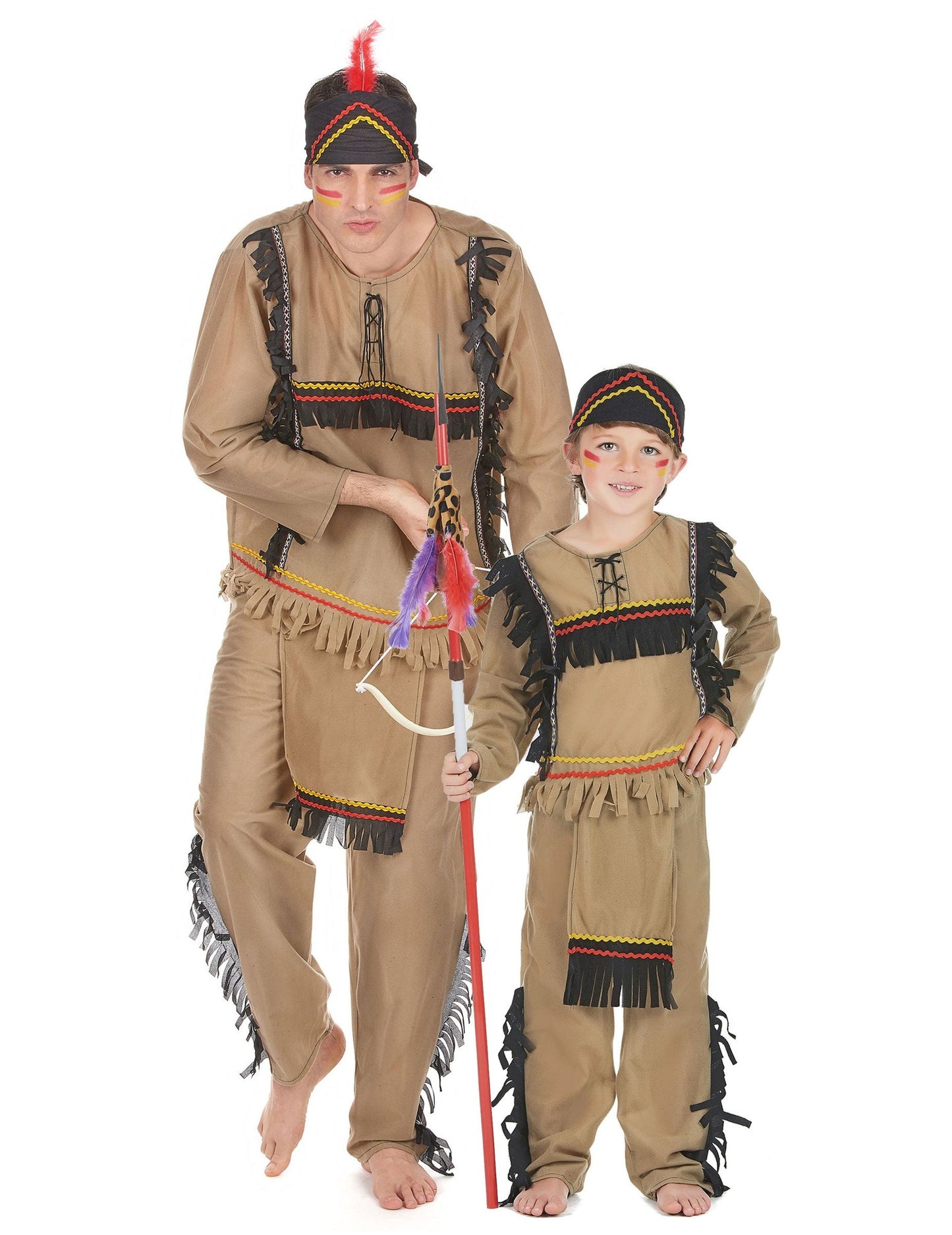 Disfraz de pareja apache padre e hijo