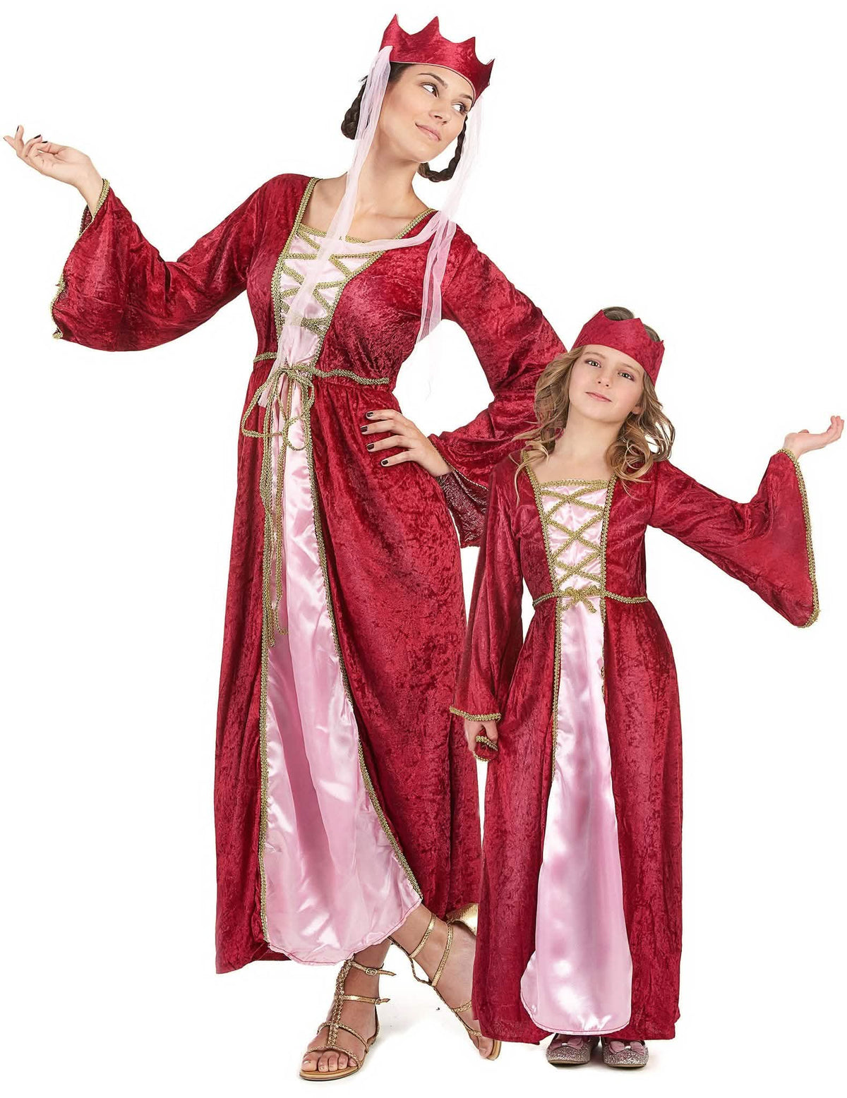 Disfraz de pareja Reina medieval