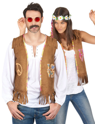 Disfraz de pareja chaleco hippie